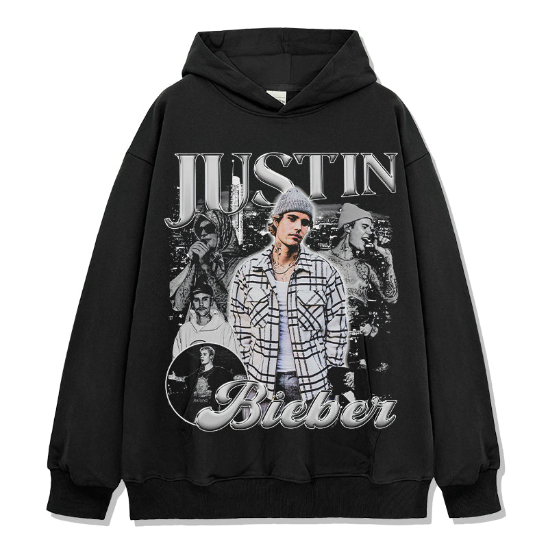 Justin Bieber Hoodie tribute hoodie in heavyweight cotton
