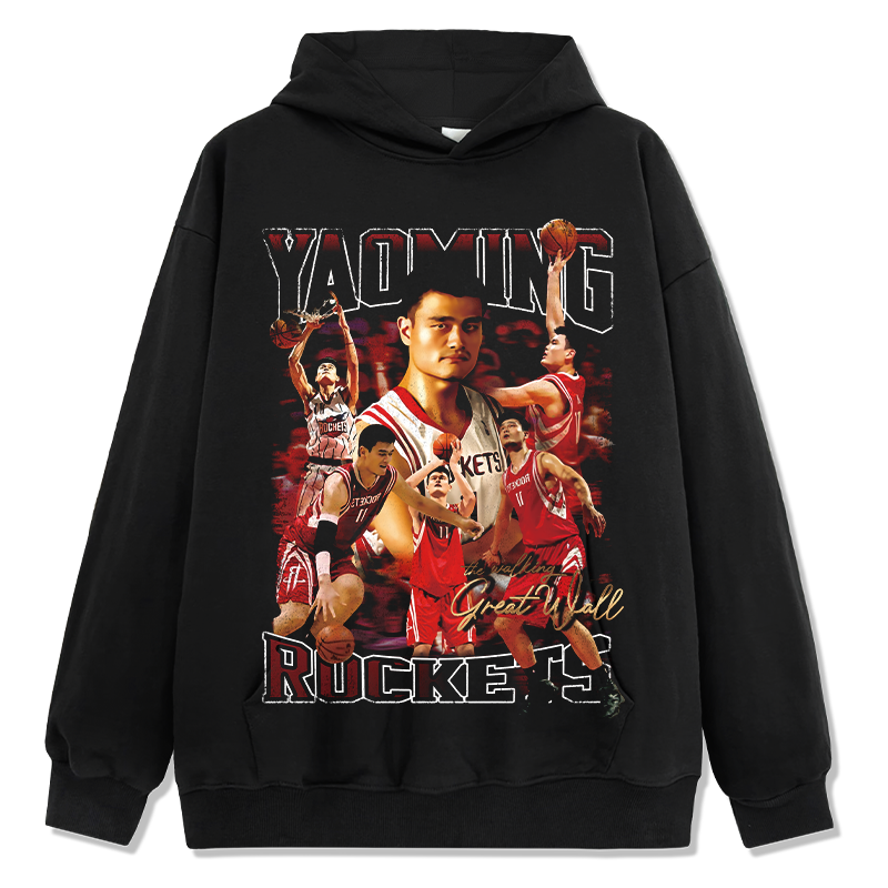Yao Ming Hoodie NBA in heavyweight 240gsm cotton