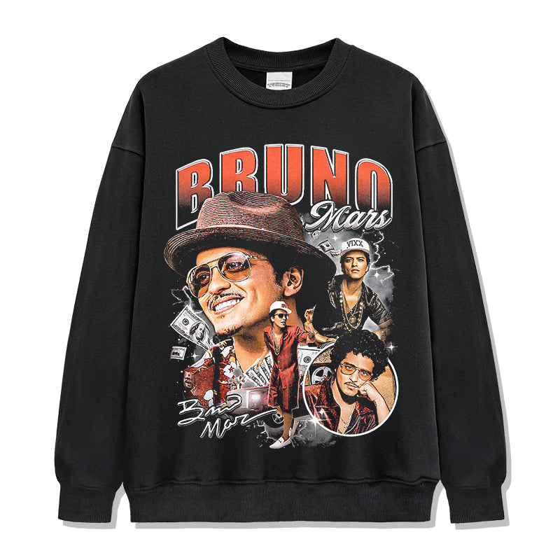Bruno Mars Signature Sweatshirt tribute tee in heavyweight cotton