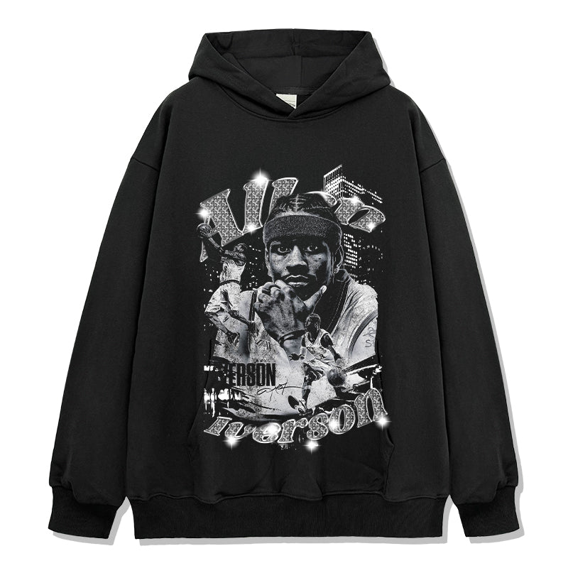 Allen Iverson Hoodie NBA tribute hoodie in heavyweight cotton