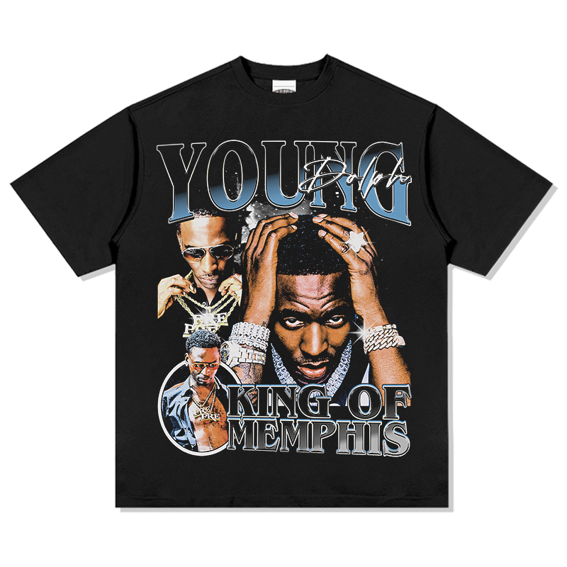 King Of Memphis By Young Dolph Tee tribute tee in heavyweight cotton