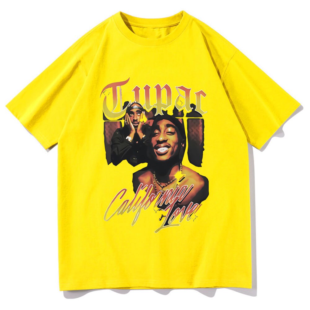 Rapper Tupac T Shirt Hip Hop Loose Oversized - 6ixmerchandise