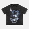 Retro Street Style Cat Graphic Tee Unique Fashion - view 2