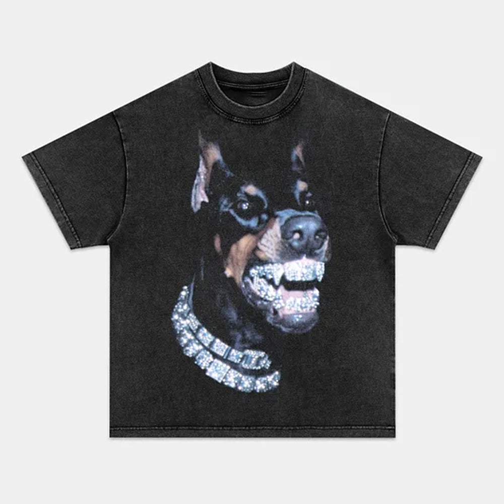 Fierce Retro Street Style Doberman Graphic Tee - view 2