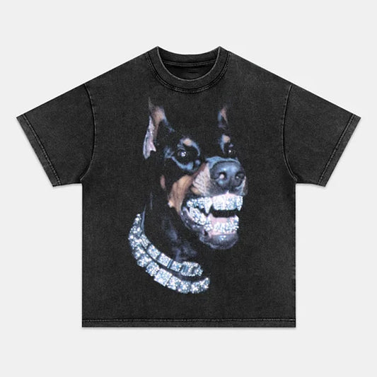 Fierce Retro Street Style Doberman Graphic Tee - view 2