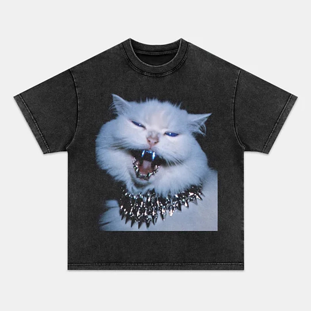 Spiky Style Fierce Cat Graphic Tee - view 2