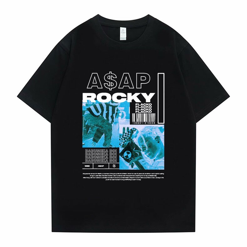 Asap Rocky T shirt Oversized Streetwear Unisex - 6ixmerchandise