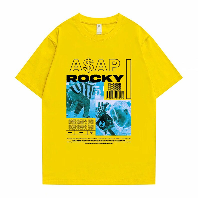 Asap Rocky T shirt Oversized Streetwear Unisex - 6ixmerchandise