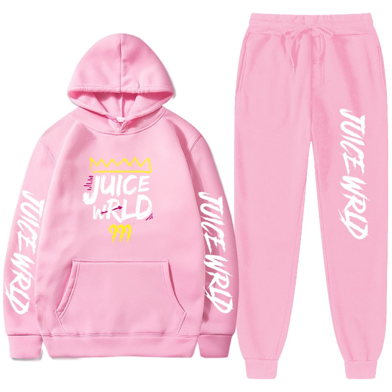 Juice WRLD Hoodies Pullover Joggers Sweatpants Casual Tracksuit Black typography - 6ixmerchandise