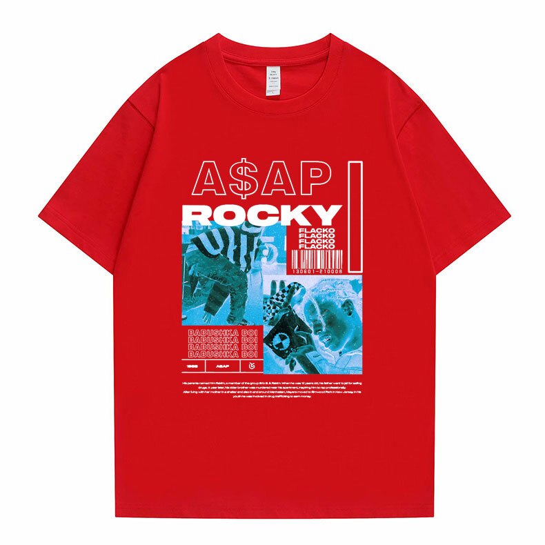 Asap Rocky T shirt Oversized Streetwear Unisex - 6ixmerchandise