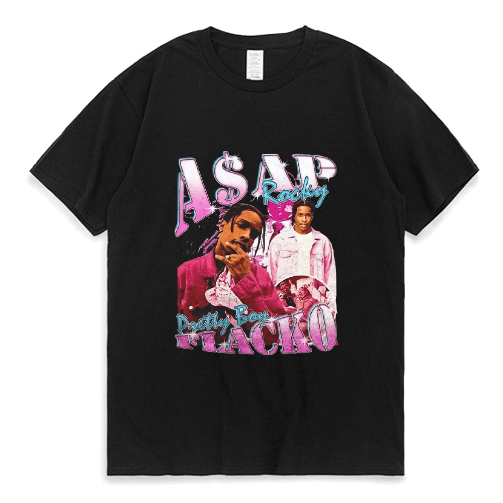 Asap Rocky T Shirt Fashion Streetwear Vintage Punk Hip Hop - 6ixmerchandise