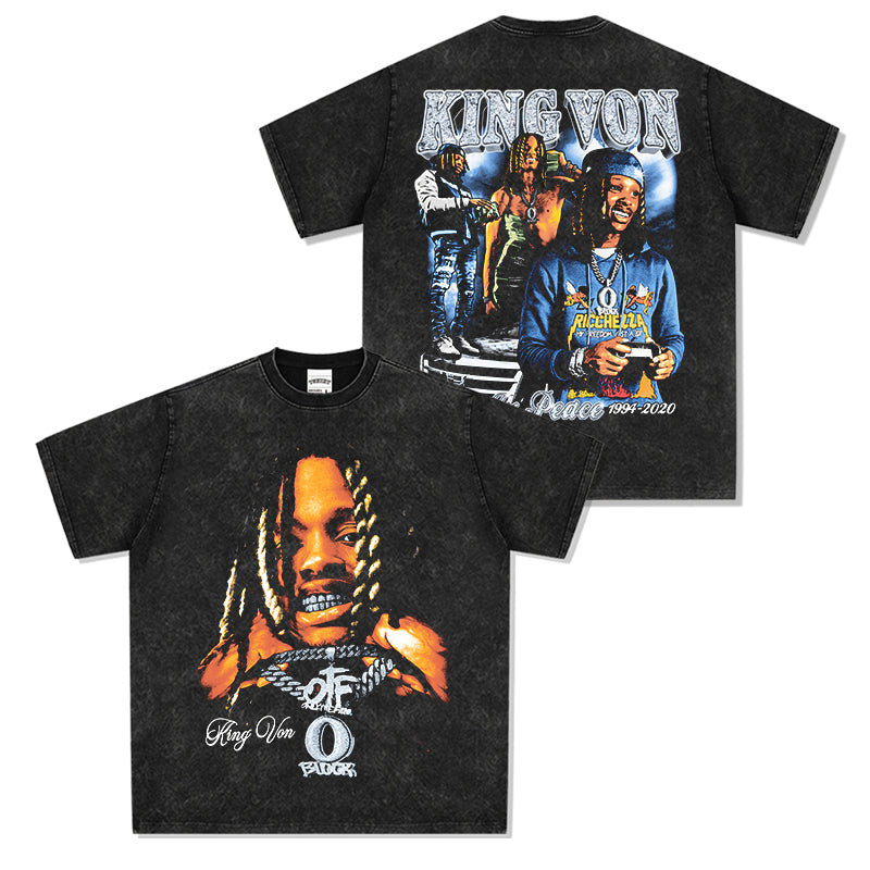 Rest In Peace By King Von Tee tribute tee in heavyweight cotton