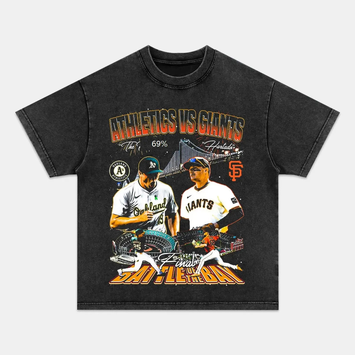 SF Giants Vs Oakland Athletics TEE - view 2