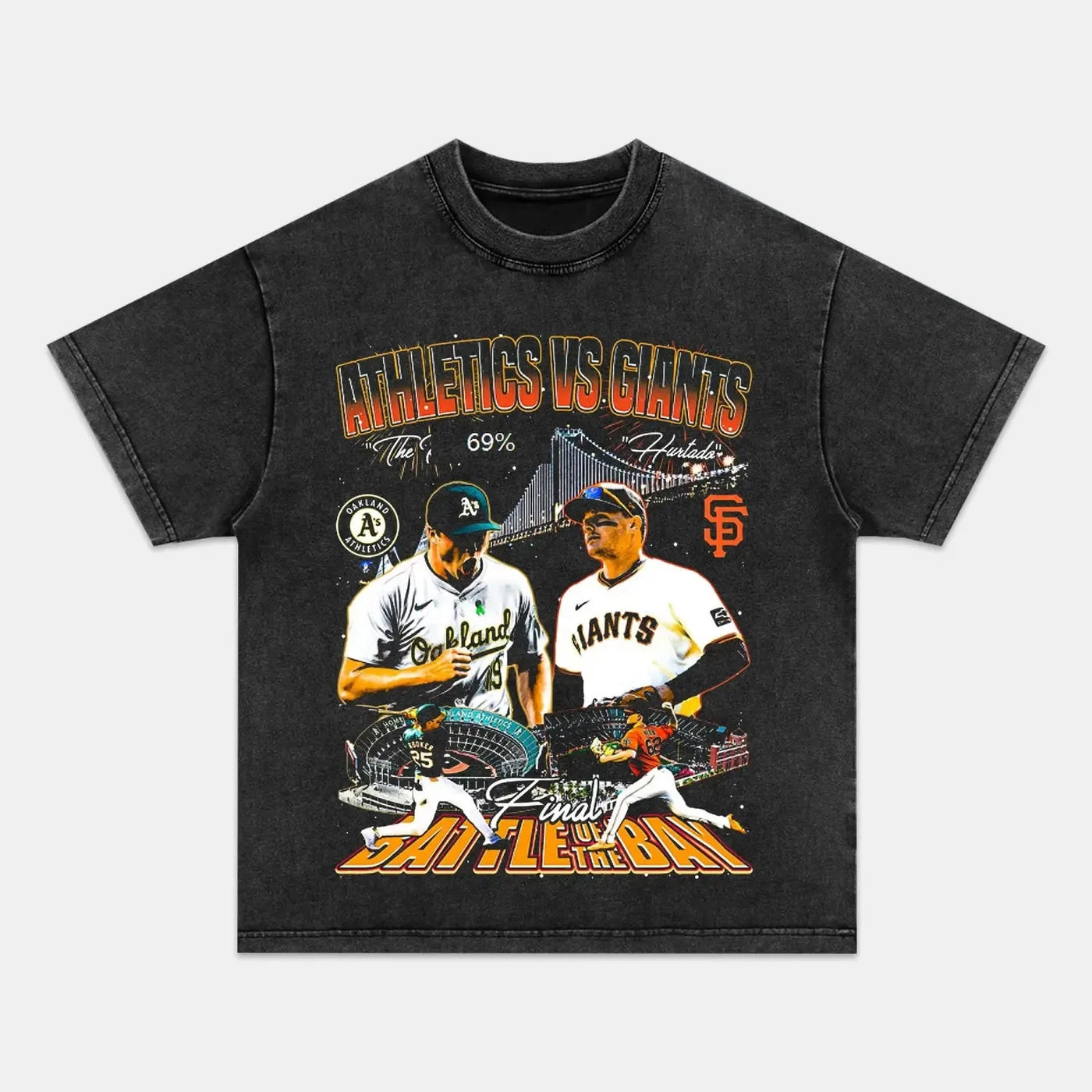 SF Giants Vs Oakland Athletics TEE - view 2