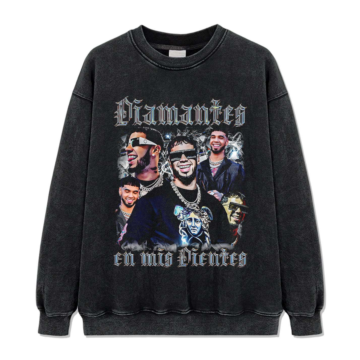 Diamantes En Mis Dientes By Anuel Aa Sweatshirt - view 2