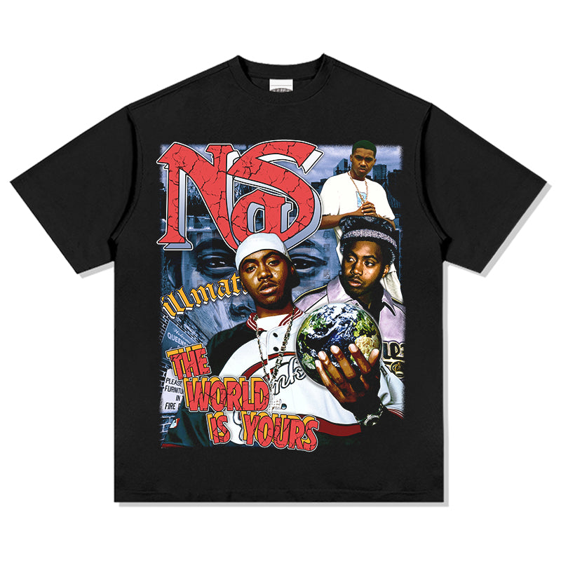 The World Is Yours By Nas Tee tribute tee in heavyweight cotton