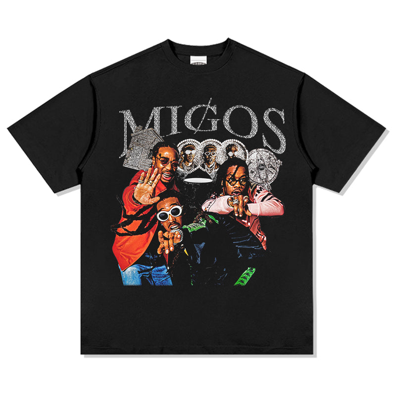 Migos Tee tribute tee in heavyweight cotton