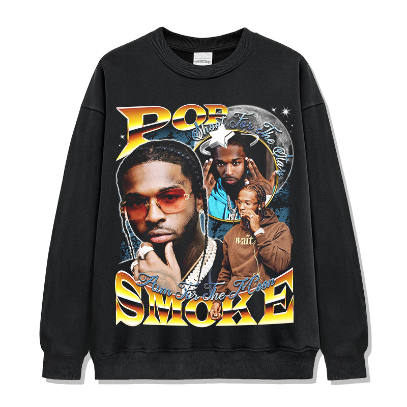 Pop Smoke Sweatshirt tribute tee in heavyweight cotton