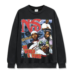 The World Is Yours By Nas Sweatshirt tribute tee in heavyweight cotton