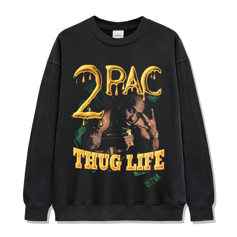 Thug Life By Tupac Shakur Sweatshirt in heavyweight 240gsm cotton