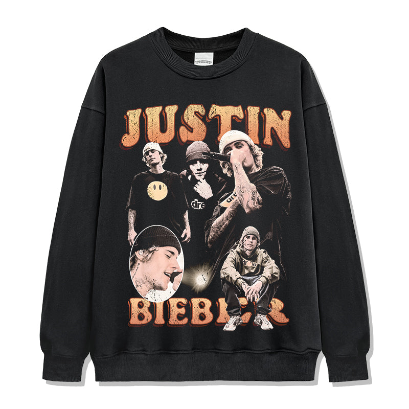 Justin Bieber Sweatshirt tribute tee in heavyweight cotton