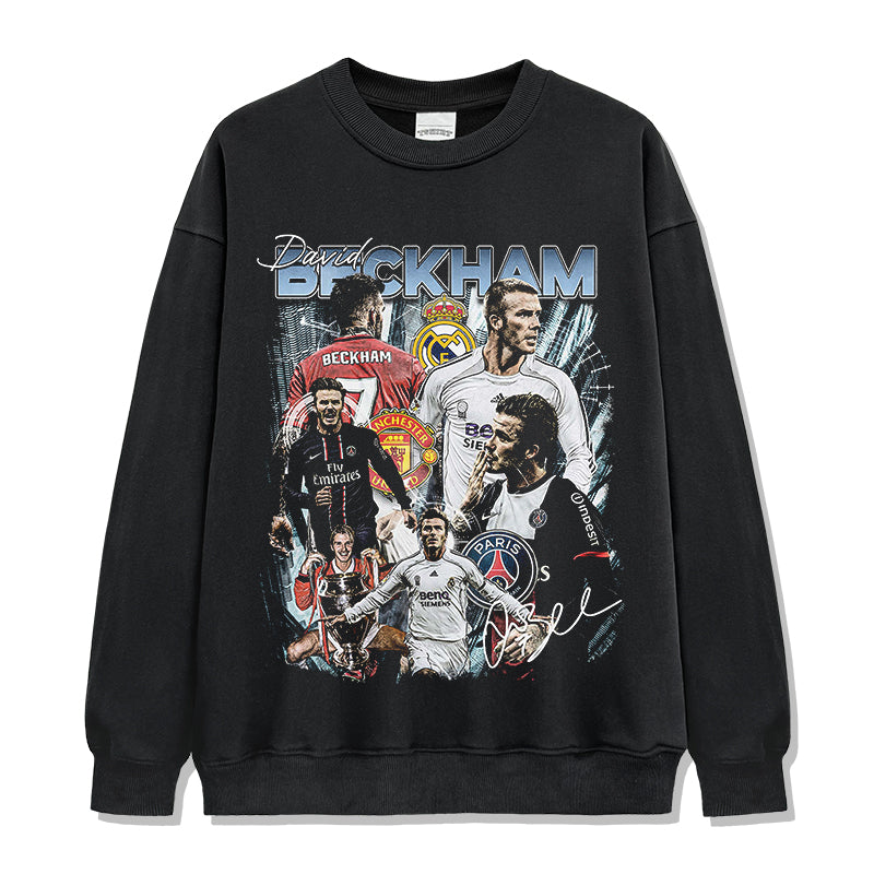 David Beckham “Signature” Sweatshirt tribute tee in heavyweight cotton