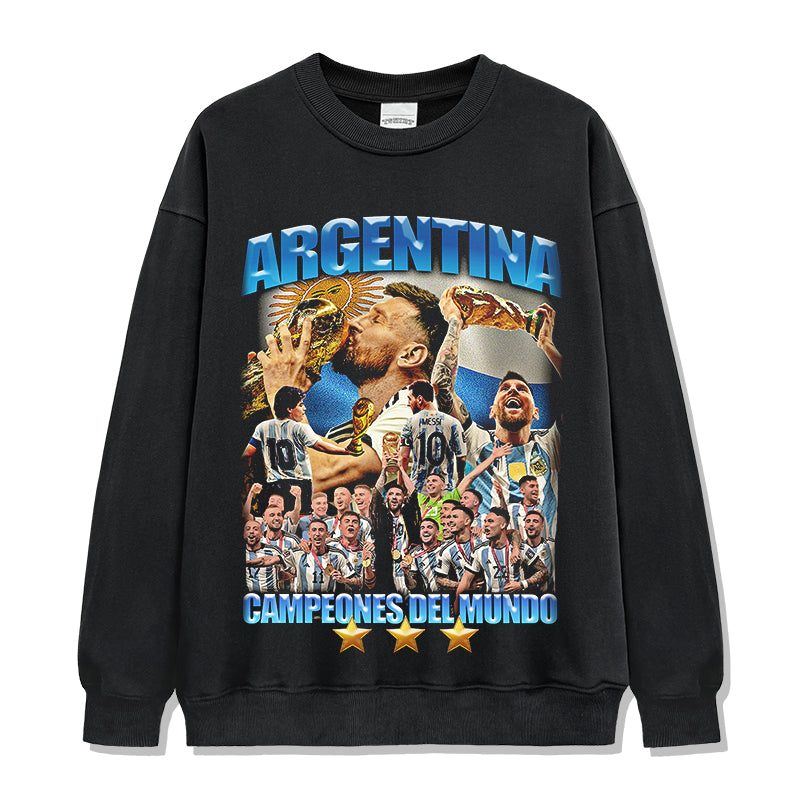 Argentina "Campeones Del Mundo" Sweatshirt tribute tee in heavyweight cotton