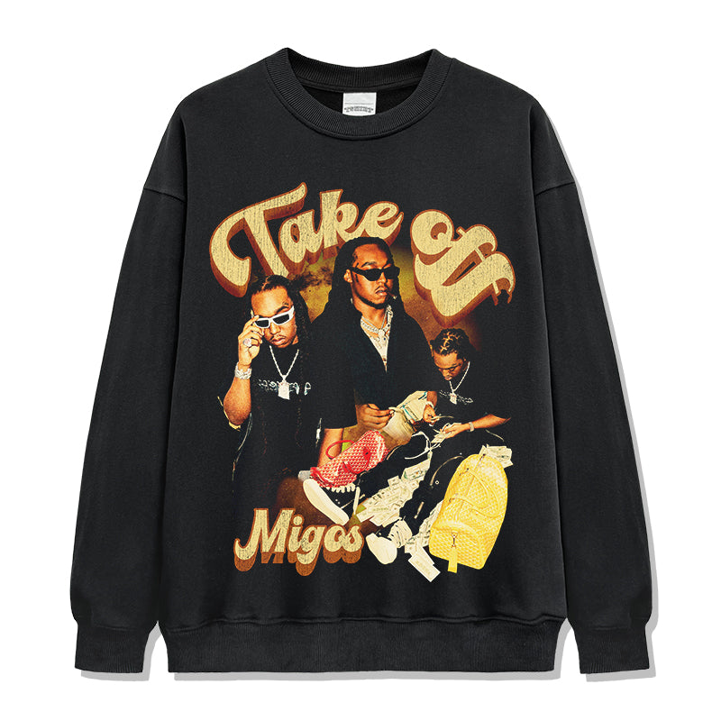 Migos By Takeoff Sweatshirt tribute tee in heavyweight cotton