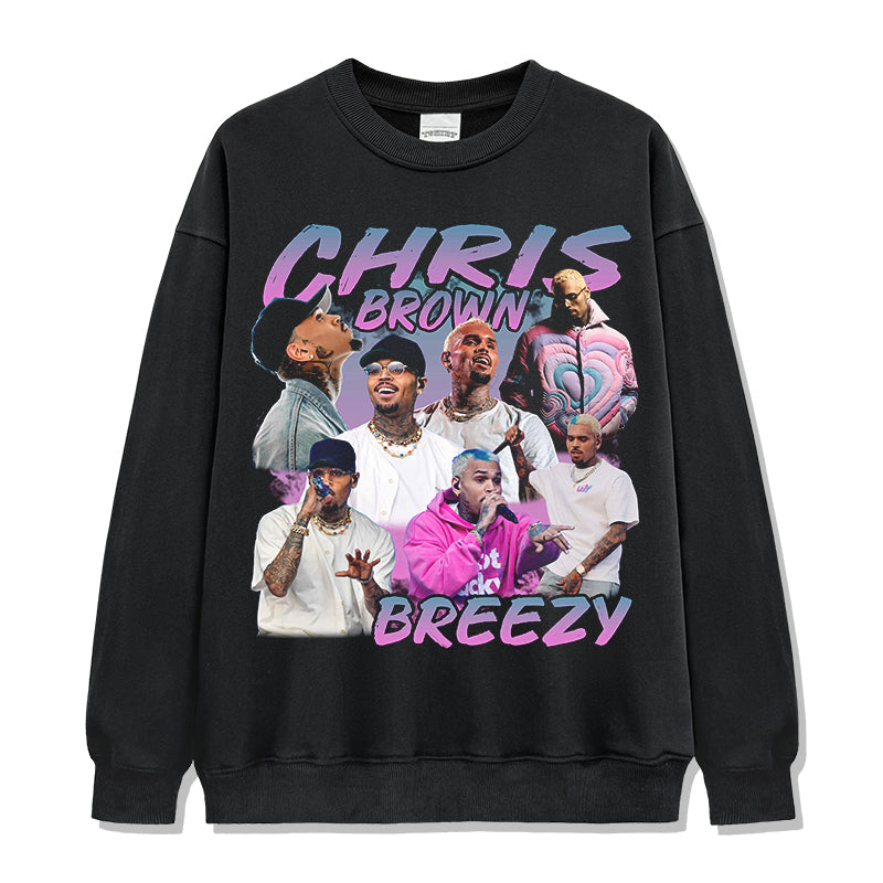 Breezy By Chris Brown Sweatshirt tribute tee in heavyweight cotton