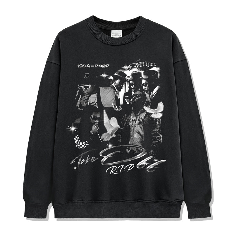 Takeoff Sweatshirt tribute tee in heavyweight cotton