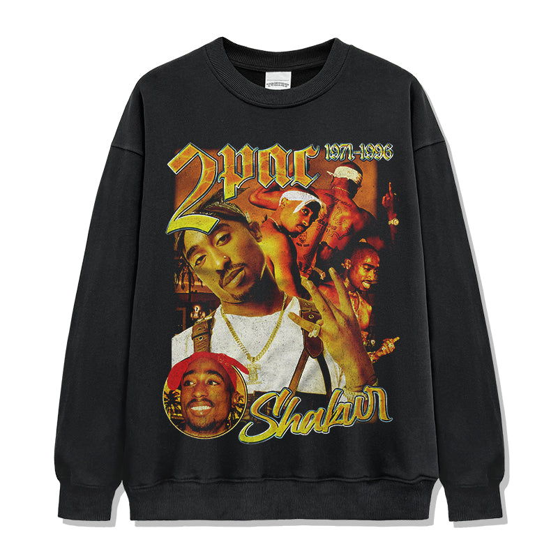 Tupac Shakur Sweatshirt tribute tee in heavyweight cotton