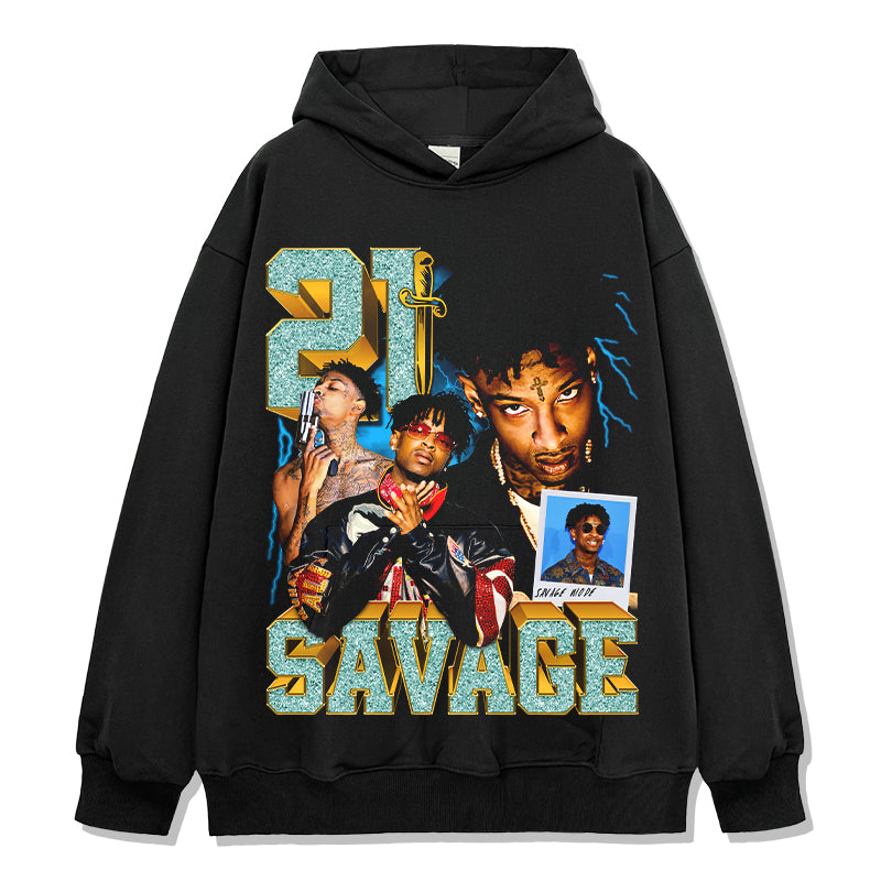 21 Savage Hoodie tribute hoodie in heavyweight cotton