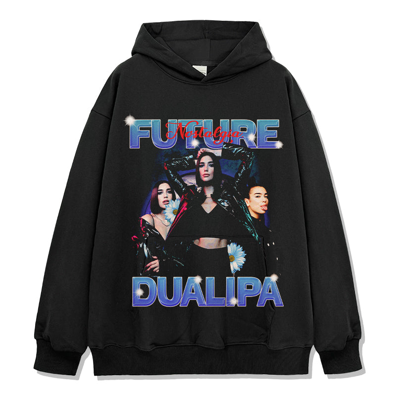 Future Nostalgia By Dua Lipa Hoodie tribute hoodie in heavyweight cotton
