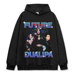 Future Nostalgia By Dua Lipa Hoodie tribute hoodie in heavyweight cotton