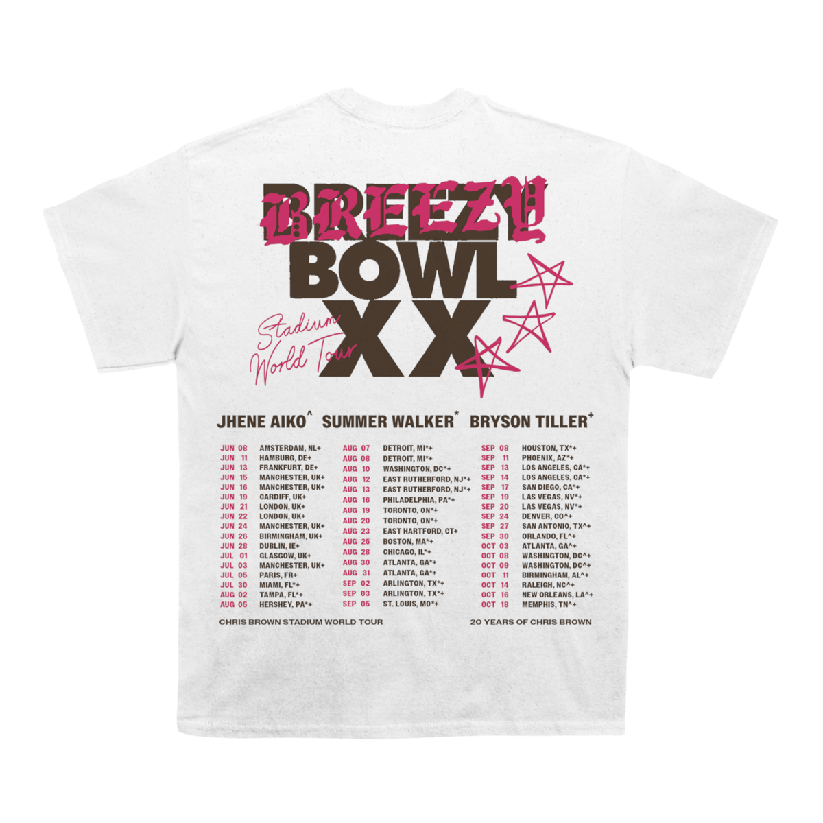 Chris Brown "Breezy Bowl" Back Design Graphic TEE