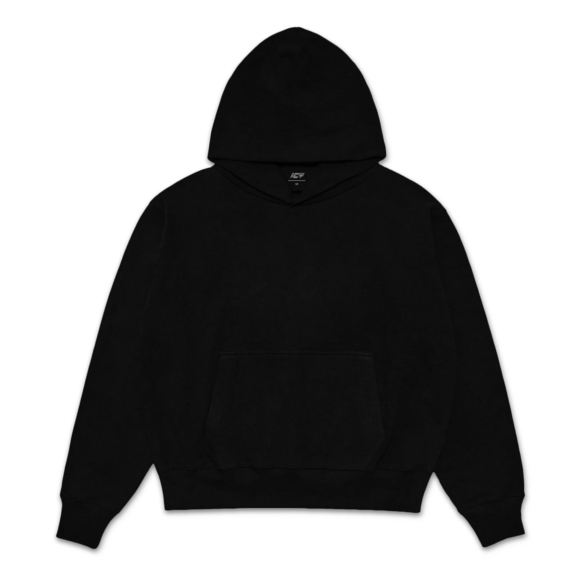 Custom Print Hoodie — Black front
