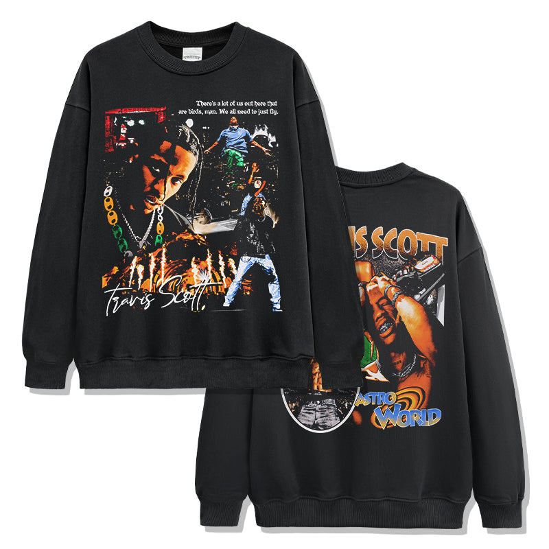Astroworld By Travis Scott Sweatshirt tribute tee in heavyweight cotton