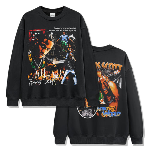 Astroworld By Travis Scott Sweatshirt tribute tee in heavyweight cotton