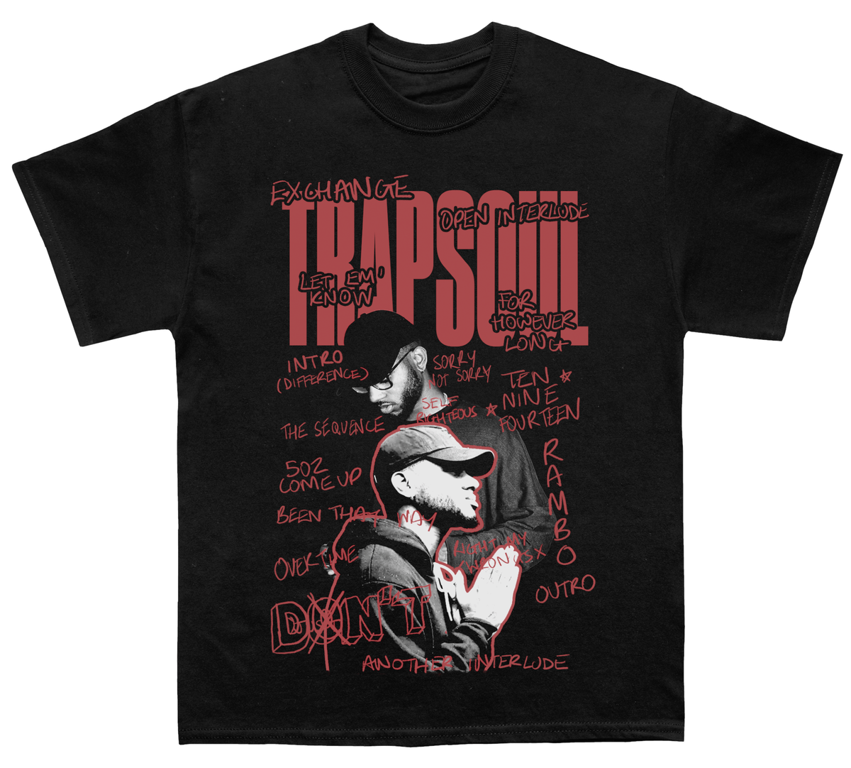 Bryson Tiller "Trapsoul" Sketchbook Tee tribute tee in heavyweight cotton