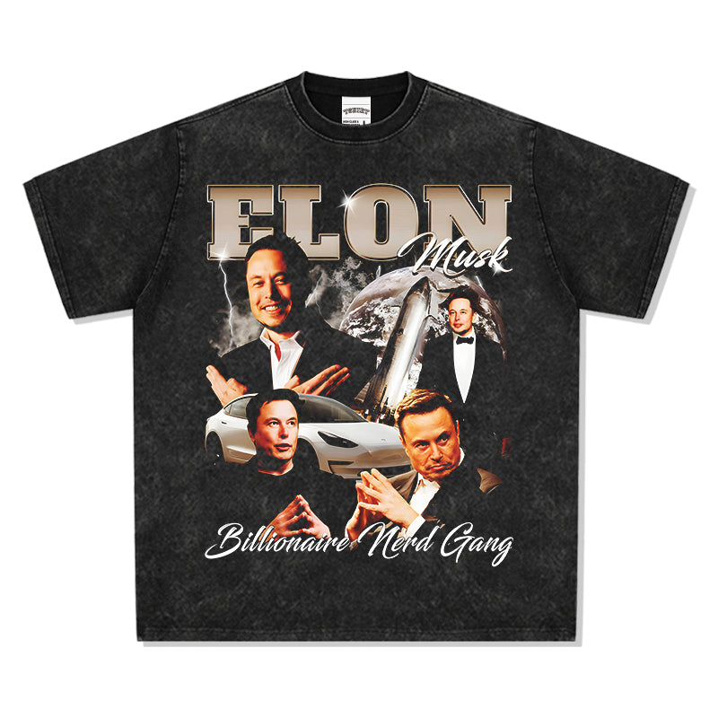 ELON MUSK " BILLIONAIRE NERD GANG"TEE 2024 - view 2