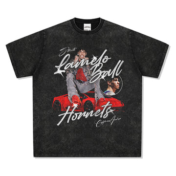 Three-ball Red Lamborghini LaMelo Ball TEE NBA 2024