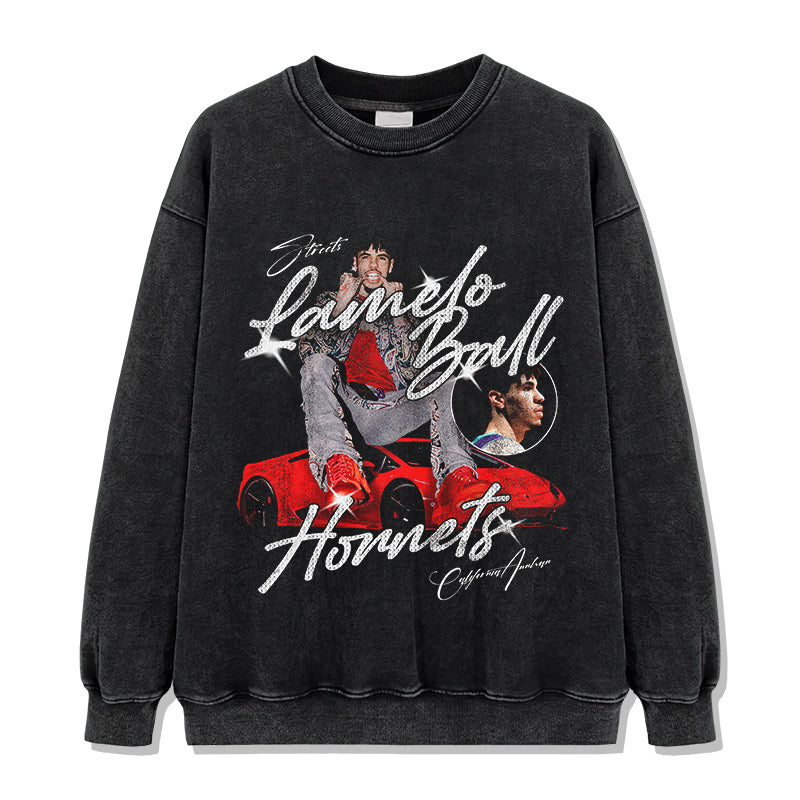 Three-ball Red Lamborghini LaMelo Ball Sweatshirt NBA 2024 - view 2