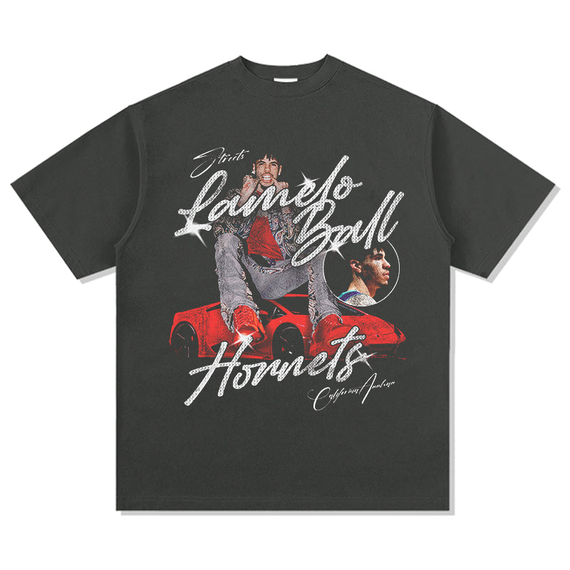 Three-ball Red Lamborghini LaMelo Ball TEE NBA 2024 - view 2