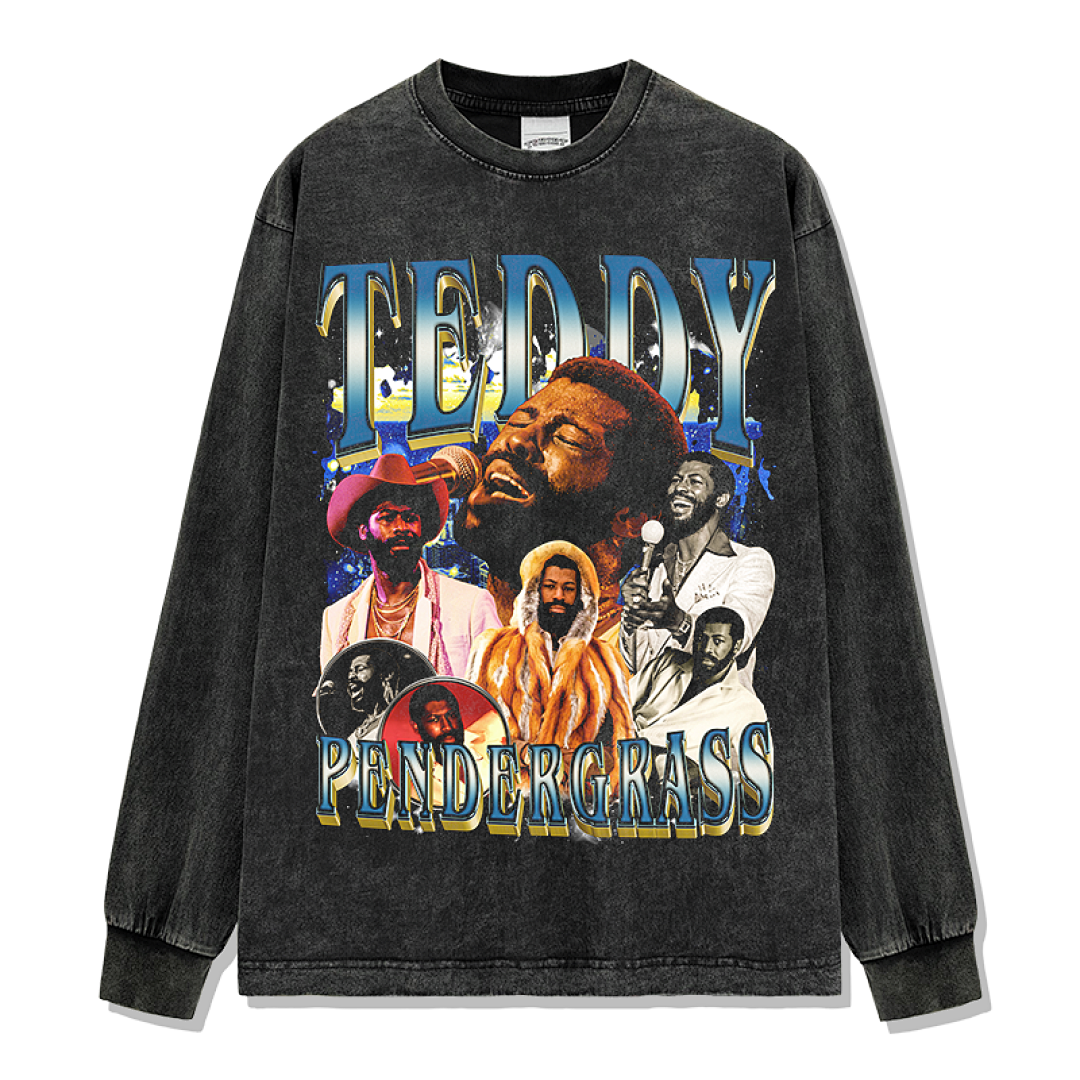 Teddy Pendergrass Sweatshirt - Washed Black