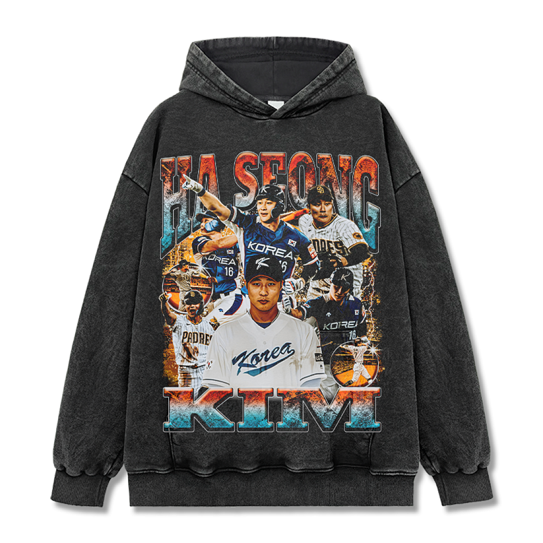 Ha-Seong Kim Hoodie - Washed Black