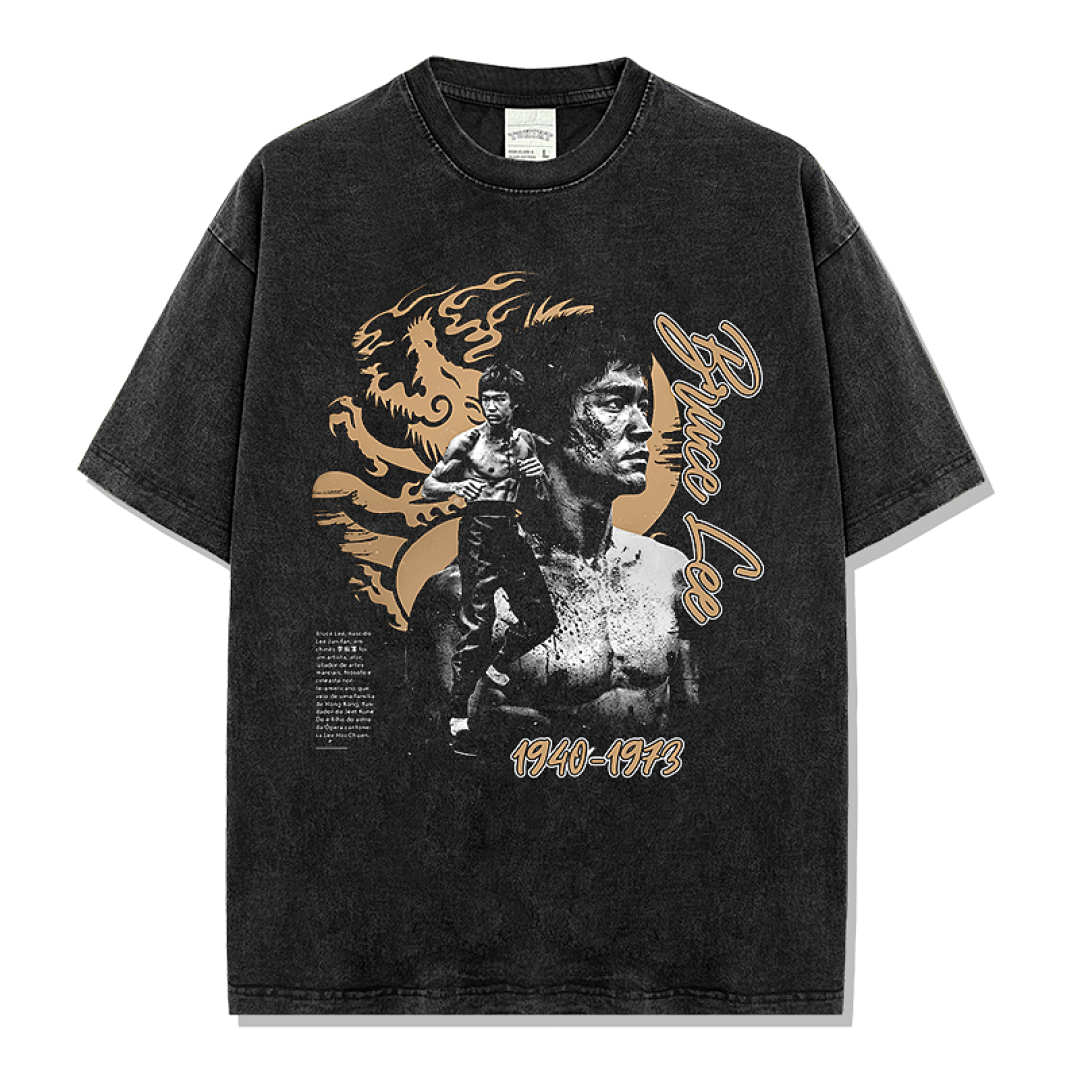 Bruce Lee Tee - Washed Black