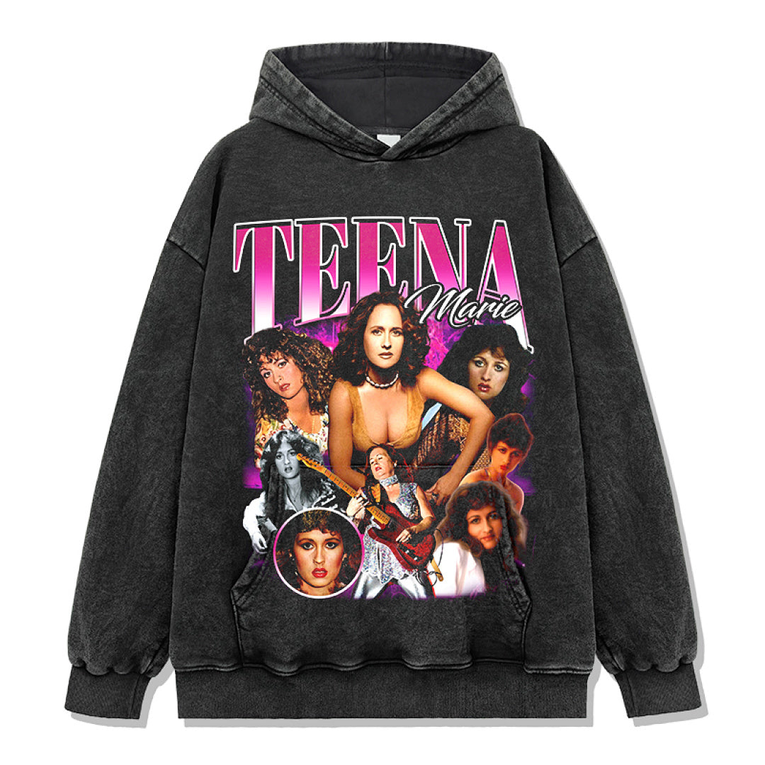 Teena Marie Hoodie - Washed Black