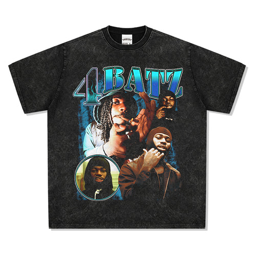 4Batz Tee - Washed Black