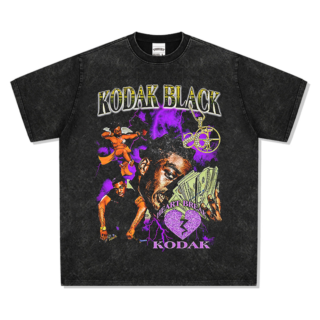 Kodak Black Tee - Washed Black