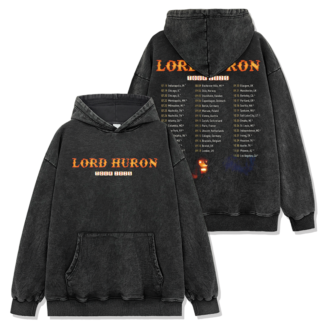 Lord Huron Hoodie - Washed Black